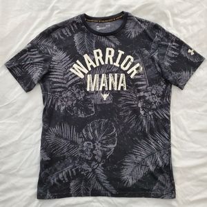 Under Armour Project Rock Warrior Mana Shirt Mens L Hawaii Theme Palm Tropical